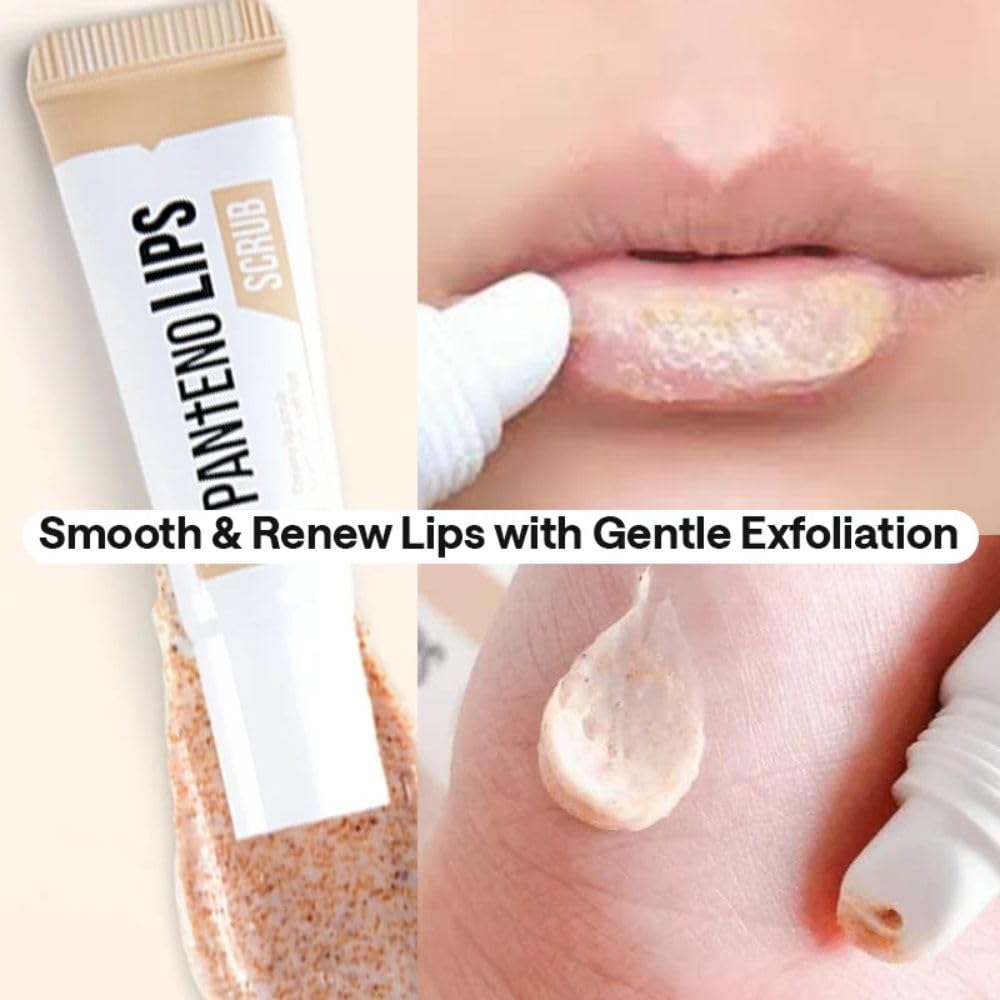MEDIHEAL Pantenolips Lip Scrub (10ml) Gentle Exfoliating Korean Lip Scrub with Panthenol & Walnut Shell Powder for Dry Flaky Chapped Lips, Smooth Hydrated Lip Care
