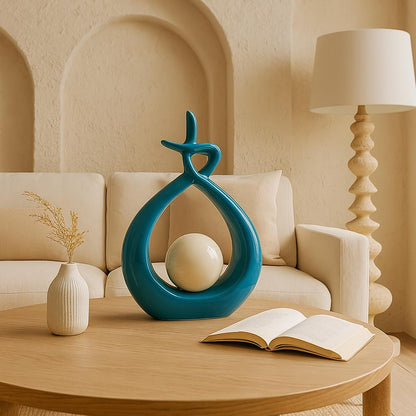 Xtore Beautiful Ceramic Spiral Design Statue for Home Decoration (Pack of 1, Sky)