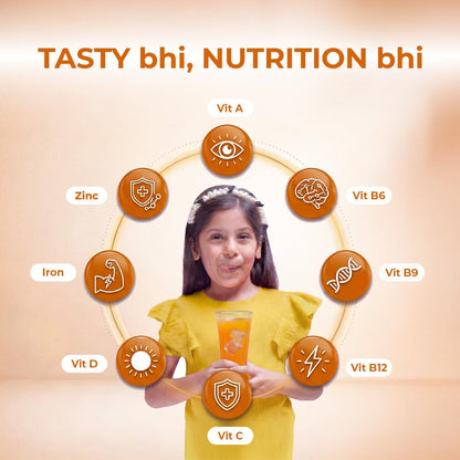 Good Monk Fruit Drink Mix (Natural Orange Powder), 50% Less Sugar with 8 Vitamins & Minerals (Vitamin B12, C, D, Iron & more) | Tasty, Healthy & Tangy Drink Mix for Hydration, Energy, Immunity, 24 Sachets