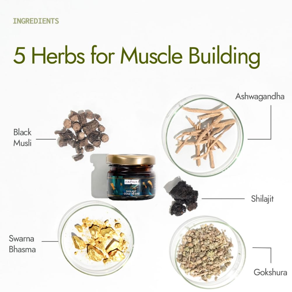 Kapiva Shilajit/Shilajeet Gold Resin - 40g | Super Saver Pack | 500mg/Serving | 80 Servings | Boost Muscle Growth & Stamina | Contains 24 Carat Gold | 100% Ayurvedic