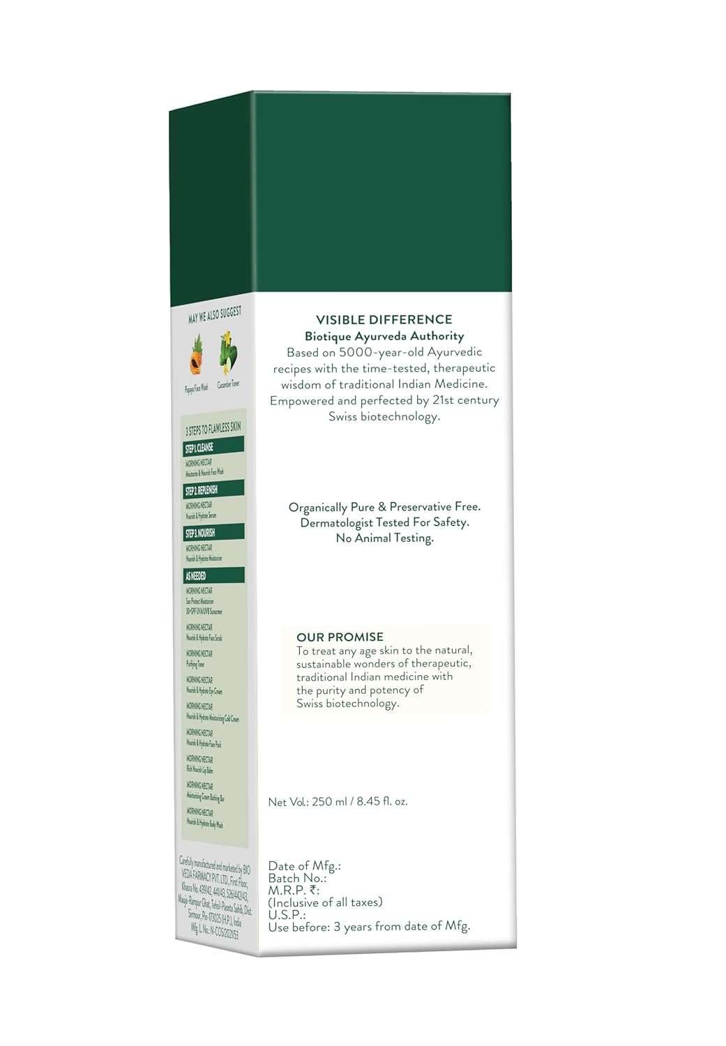 Biotique Lotion Morning Nectar Flawless Skin Moisturizer L Prevents Dark Spots, Blackheads And Blemishes L Visibly Flawless Skin L Nourishes And Hydrates Skin L All Skin Types Lotion L 250Ml