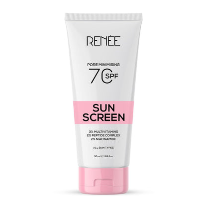 Tube of sunscreen with 'Rénèe' branding on a white background