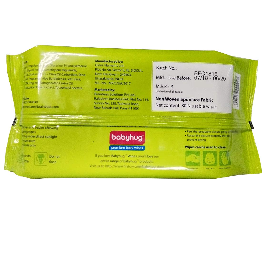 Baby Wipes Babyhug’s Baby Skincare Wipes- 80 Wipes