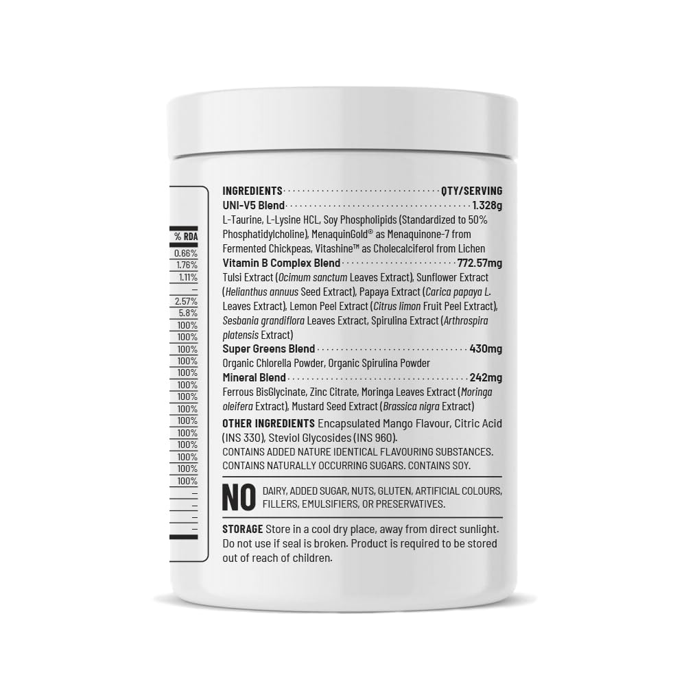 Zephivo Unived Vegan Essentials | Formulated for those on a Plant-Based diet | Adequately dosed Key Vitamins, Minerals, Supergreens, and Amino Acids | 30 Servings
