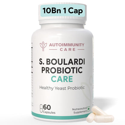 Probiotic supplement bottle labeled 'S. Boulardi Probiotic Care' on a white background