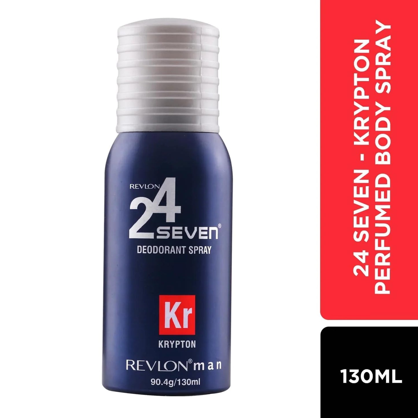 Revlon 24 Seven Perfumed Body Spray for Men & Women | Long-Lasting Fragrance for All-Day Freshness | Invigorating, Light & Refreshing Scent | Krypton-130ml