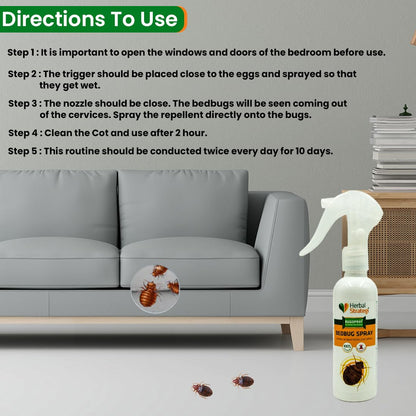 Herbal Strategi SHUU Bed Bug Repellent Spray 200ml | 100% Herbal, Non-Toxic & Eco-Friendly | Baby and Pet safe | Ayush certified