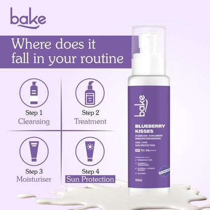 BAKE 100% Mineral Water Resistant Sunscreen SPF 70 PA+++ with 2% Kojic Acid, Alpha Arbutin & Niacinamide for Pigmentation, Dark Spots & Tan Removal | Broad Spectrum Sunscreen | Anti-Pigmentation, No Whitecast & Lightweight | 100g