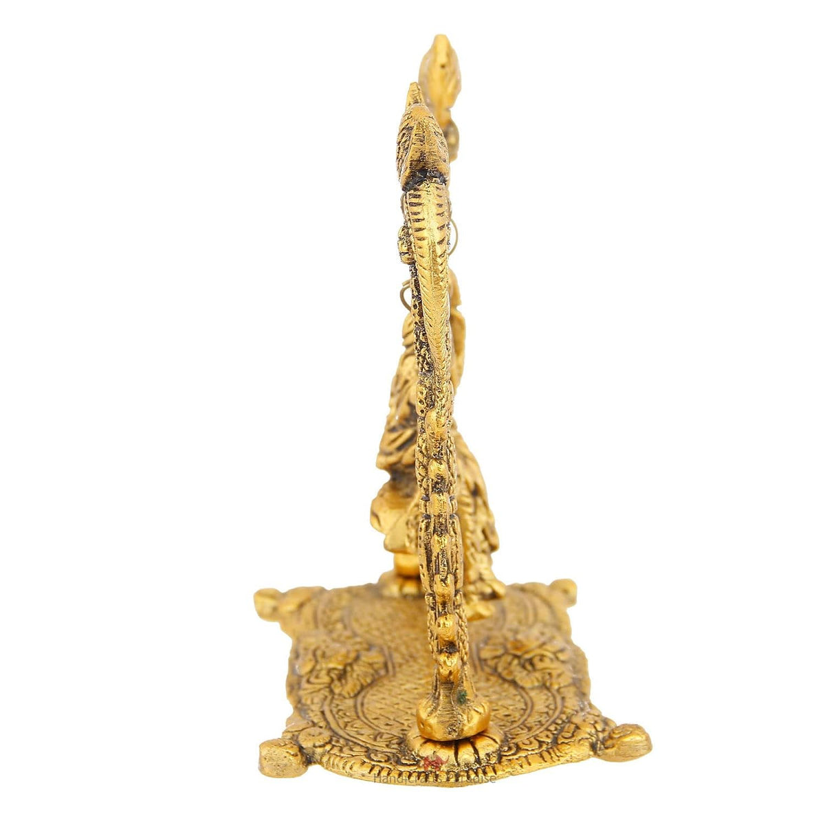 Gold Plated Metal Radha Krishna on Swing Idol (7 x 3.5 x 7 inch)