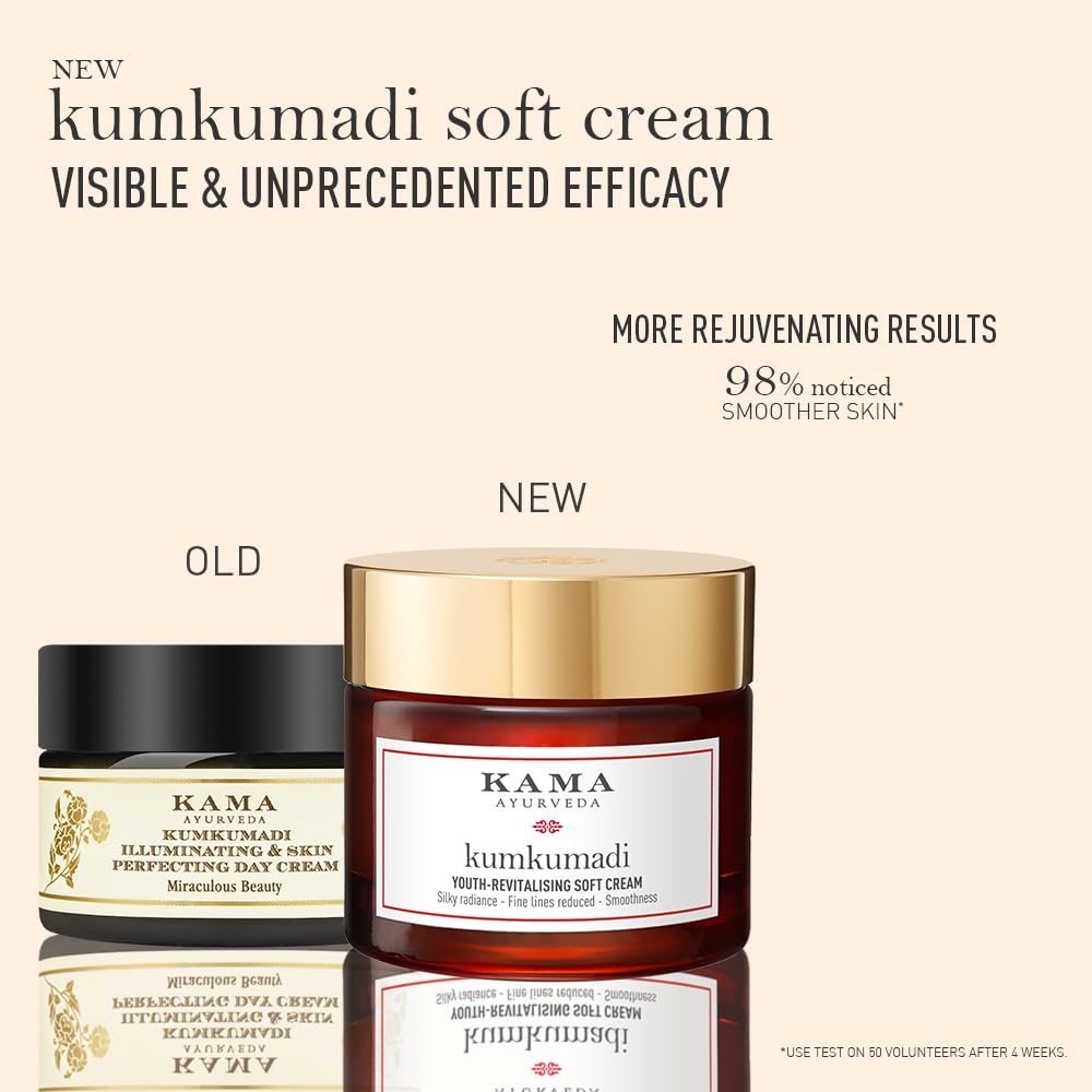 Kama Ayurveda KUMKUMADI YOUTH-REVITALISING SOFT CREAM, 15 ML | Brightening Day Cream| NEW & IMPROVED
