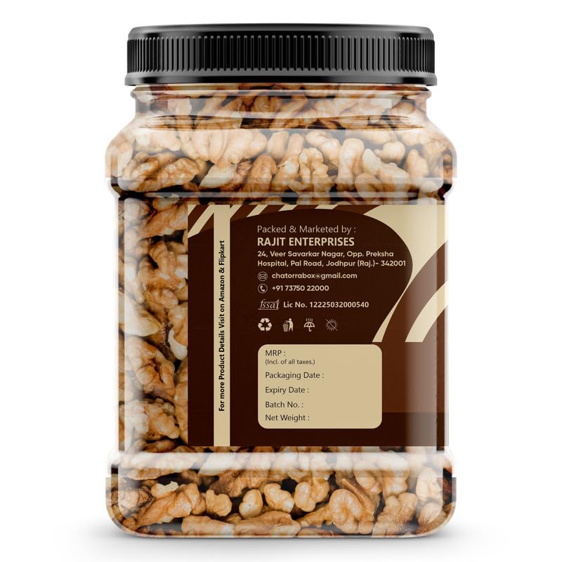 Chatorra Box Walnut Kernels 250gm | Premium Walnuts without Shell, Akhrot Giri, Healthy Snacks, Dry Fruits, Natural Kashmiri Walnut Kernels | Rich in Protein, Iron & Antioxidants | Rich Source of Omega-6