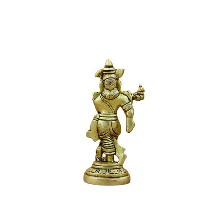 100% Pure Brass Krishna Idol for Home Dcor, Puja, and Spiritual Gifting | Ideal for Living Room, Office, or Personal Altar
