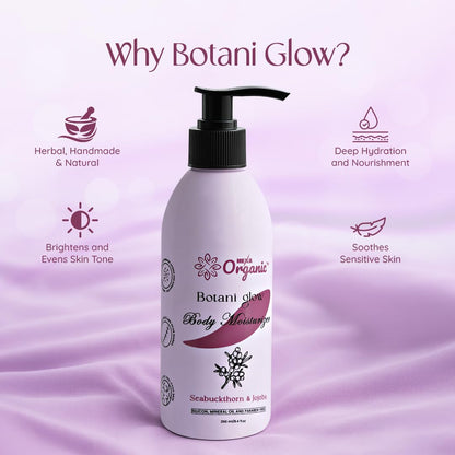 Botani Glow Herbal Moisturizer – With Seabuckthorn, Amla, Tulsi, Green Tea, Aloe Vera, Jojoba & Almond Oil | Deep Hydration, Skin Regeneration, Glow & Nourishment | For All Skin Types | 250 ML