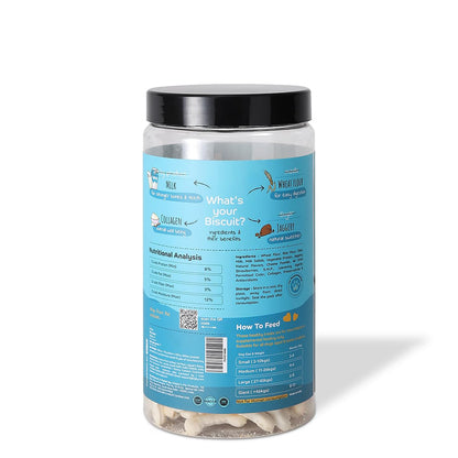 Applod Milk with Collagen Dog Biscuits for Puppies & Adult Dogs | Oven-Baked Crunchy Dog Treats Made with Real Ingredients | Healthy Training & Reward Snacks | 420g