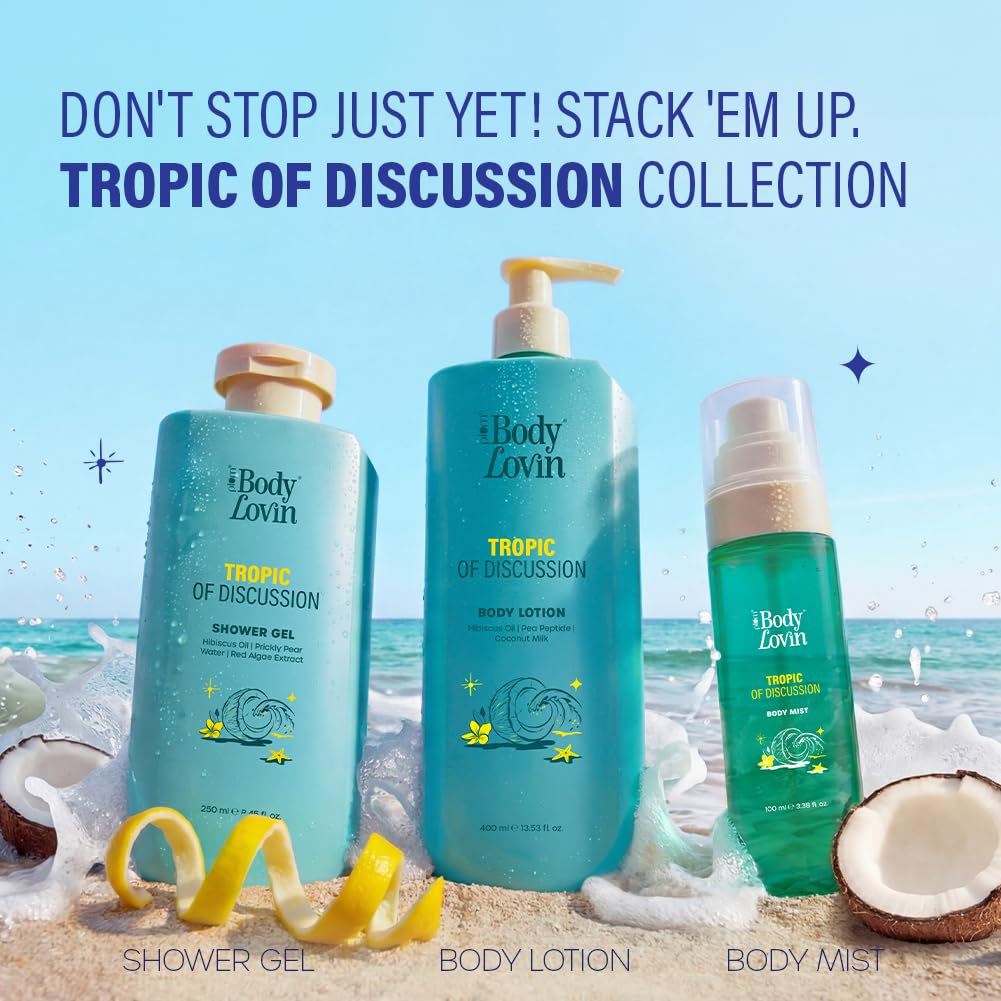 Plum BodyLovin’ Tropic Of Discussion Body Mist | Tropical Breeze Meets Creamy Coconut | Long-Lasting | Fresh Tropical Fragrance | With Notes Of Ozonic, Coconut & Gardenia |100 ml