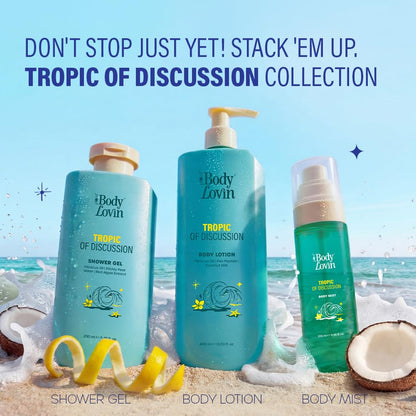 Plum BodyLovin’ Tropic Of Discussion Body Mist | Tropical Breeze Meets Creamy Coconut | Long-Lasting | Fresh Tropical Fragrance | With Notes Of Ozonic, Coconut & Gardenia |100 ml
