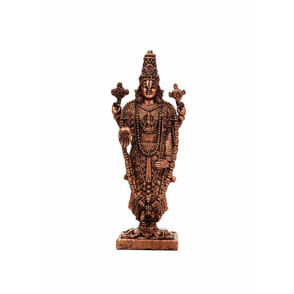 Pure Copper Balaji Murti | Handcrafted Copper Idol for Pooja Room, Vastu Decor | Traditional & Auspicious Religious Hindu God Showpiece & Gift Item | 54gm (7x2 cm)