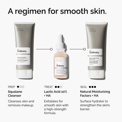 Three skincare products with labels and descriptions on a white background
