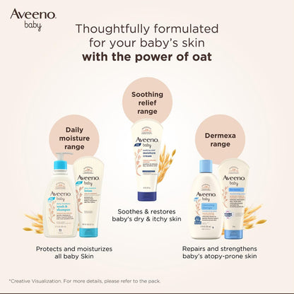 Aveeno Baby Daily Moisturising Lotion (227g) | Natural Oatmeal | For Delicate & Sensitive Skin | Protects & Moisturizes Baby's Skin for 24 Hours | Fragrance-Free & Hypoallergenic | Recommended by US Pediatricians