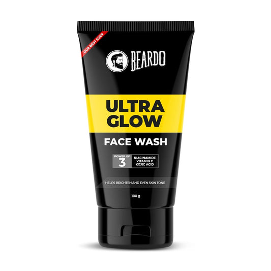 Beardo Ultra Glow Face Wash tube on a white background