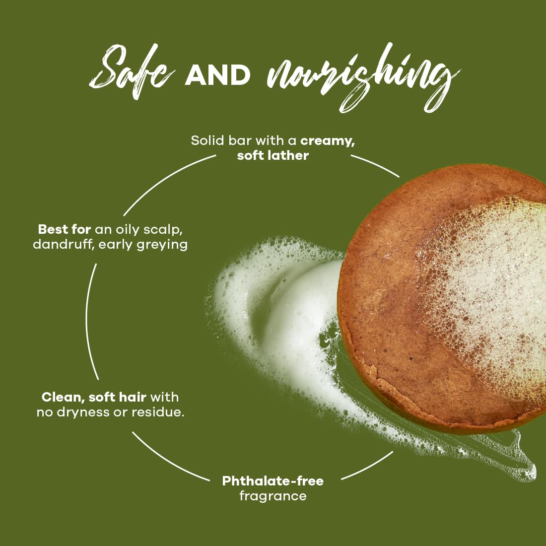Earth Rhythm Shikakai Shampoo Bar for Hairfall | Contains Shikakai, Curry Leaf, Reeta & Amla Extracts | Men & Women | Sulphate & Paraben Free (Tin Packaging) - 80gm