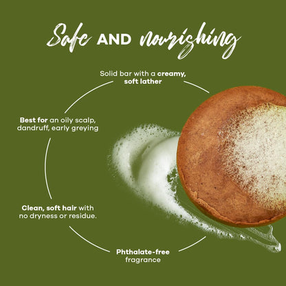 Earth Rhythm Shikakai Shampoo Bar for Hairfall | Contains Shikakai, Curry Leaf, Reeta & Amla Extracts | Men & Women | Sulphate & Paraben Free (Tin Packaging) - 80gm