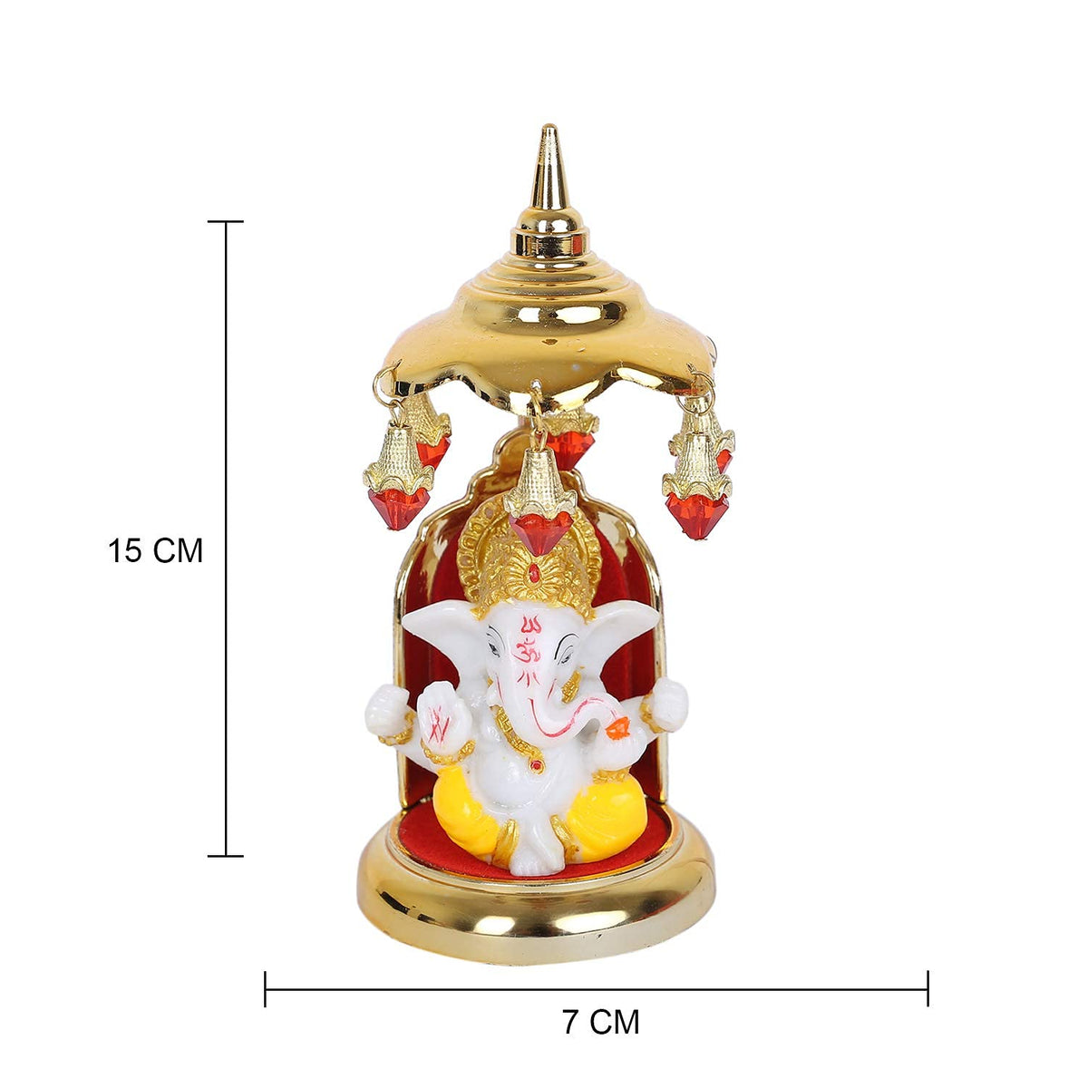 Marble Resin Lord Ganesha Idol Fiber showpiece for car Dashboard, Gifts and Home Decor (Small)