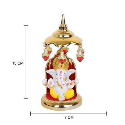 Marble Resin Lord Ganesha Idol Fiber showpiece for car Dashboard, Gifts and Home Decor (Small)