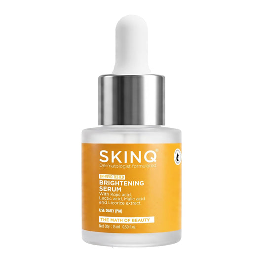 SKINQ Brightening Serum for Women with Licorice & Lactic Acid | Face Elixir for Tan, Pigmentation & Dark Spots | Exfoliates, Brightens & Softens | Helps Repair & Heal Sun-Damaged | 15ml