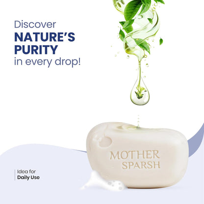 Mother Sparsh Natural Care Baby Soap-75g x 4 | Soap for Babies with Chamomile, Shea Butter & Coconut Oil | Gently Cleanses Baby's Skin
