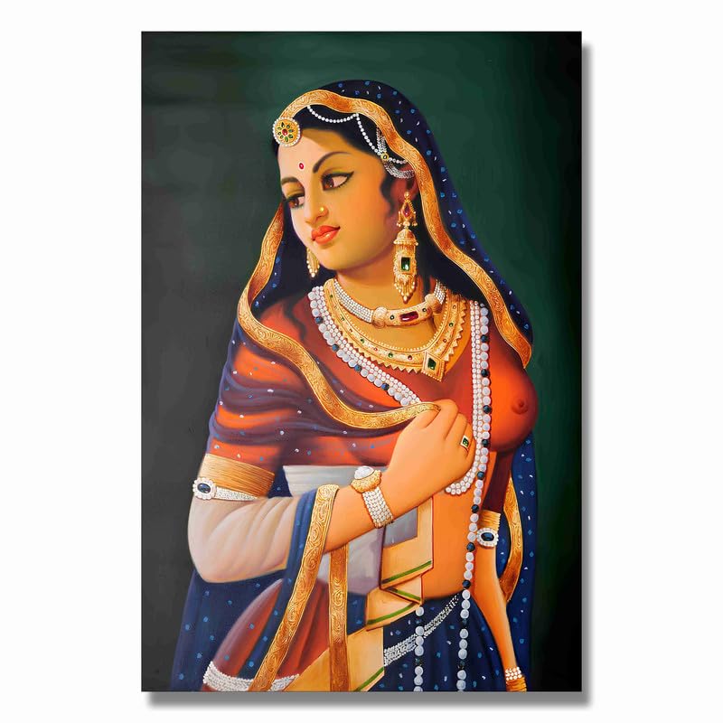 Unframed Rolled Art Print|| Traditional Woman Canvas Wall Painting for Home Décor And Office CR-29