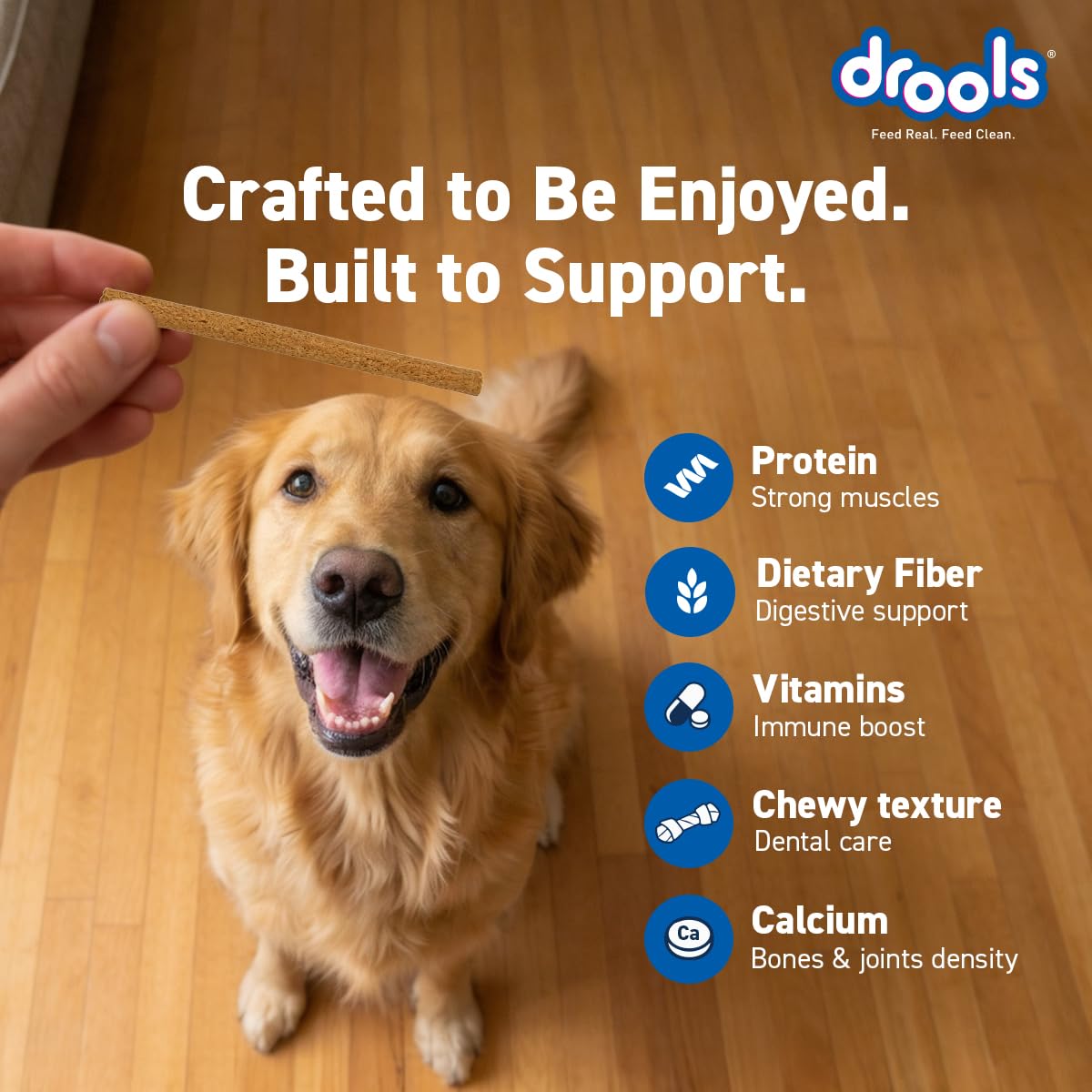 Drools Puppy & Adult Dog Treats Sticks 100g | Blueberry Flavour | Rich in Protein | No Artificial Preservatives | Best for Training & Bonding | Formulated in USA | Premium Treats