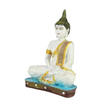 Buddha Statue (15 cm x 10 cm x 27 cm, White)
