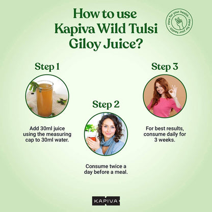 Kapiva Wild Tulsi Giloy Juice | Fresh Tulsi and Neem-grown Giloy to Support Immune Health