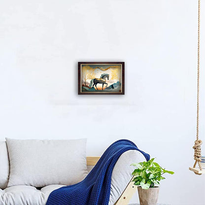 Premium Sparkle Lamination, Horse Scenery Photo Frame, Copper Gold, 14x20 Inch 22340
