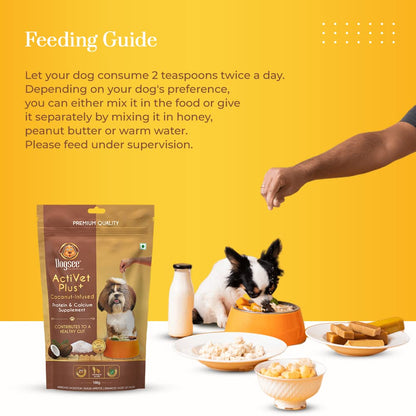 Dogsee Activet Plus+ Coconut - 100g | Protein & Calcium Supplement | Enhances The Taste of Food