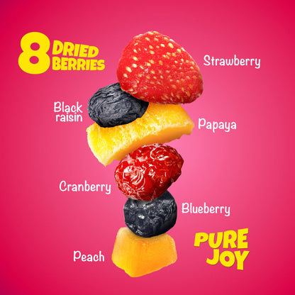 Farmley Berries Mix 160g | 8-In-1 Healthly Snacks Contains Cranberry,Black Raisins,Strawberry,Black Currant & More (Pack of 1)