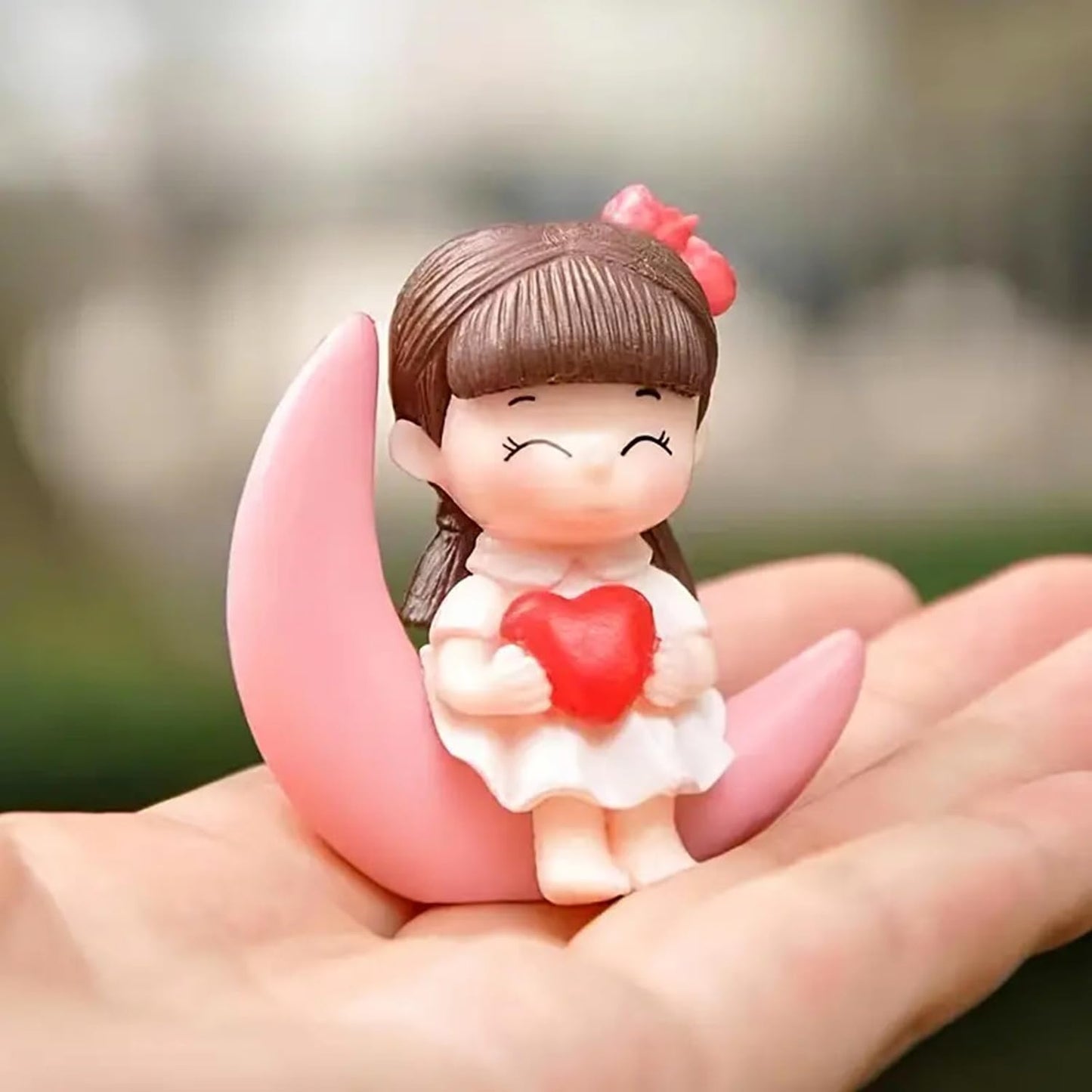 ascension Sweety Moon Couple Miniature Figurine Showpiece Gift for Your Love Romantic Valentine Day Gift for Girlfriend, Boyfriend Cute Baby Dolls Couple Showpiece Valentines Gift Items