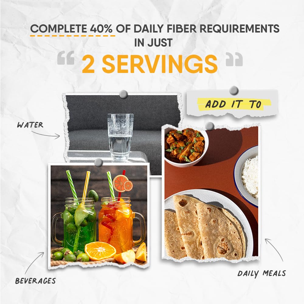 Trunativ Everyday Fiber Supplement Powder | Instant Acidity Relief & Bloating Relief | Prebiotic Fibre Supplement | Psyllium Husk Replacer & Isabgol Replacer | Gluten Free | Unflavored 100g (Pack of 1)