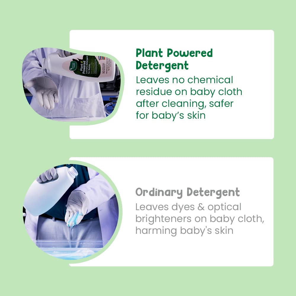 Mother Sparsh Plant Powered Baby Laundry Liquid Detergent With Bio - Enzymes and Eucalyptus Oil | Without Dyes & Optical Brighteners -1 Litre