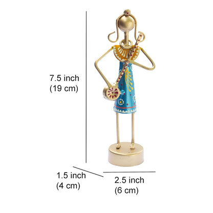 Small Cute 7.5 inch Metal Musician Dolls for Living Room Decor, Tabletop Home Decor Showpiece Item, Housewarming Gift (Lanky Dolls)
