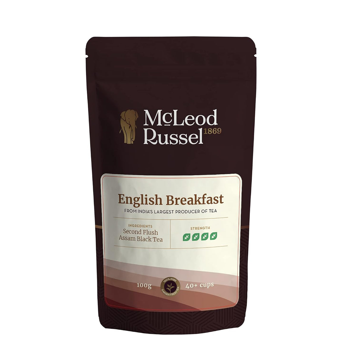 McLEOD RUSSEL 1869 English Breakfast|100 Gram|Daily Black Tea|Strong & Robust Blend|Farm Fresh Loose Leaf|40+ Cups