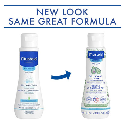 Mustela Baby Body Wash and Shampoo with Avocado 100ml – Head to Toe Wash for Bath | Baby Shampoo | Gentle Cleansing Gel with Vitamin B5
