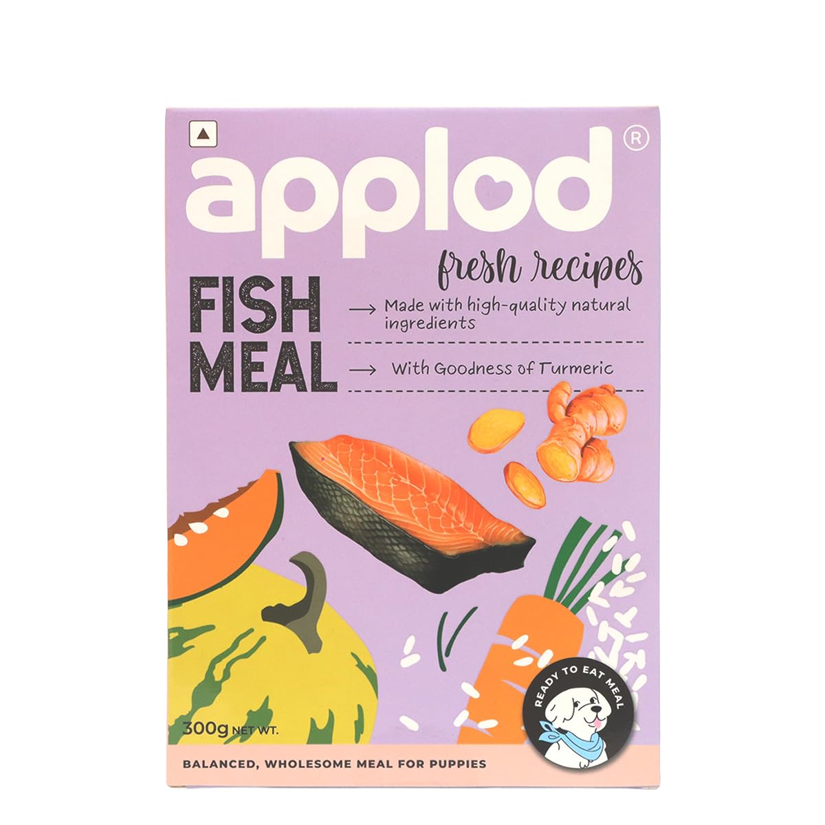 applod Fresh Fish Meal Dog Food for Adult Dogs | High-Protein Fish Recipe with Omega for Healthy Skin & Coat | Easy Digestion & Complete Balanced Nutrition | 300g