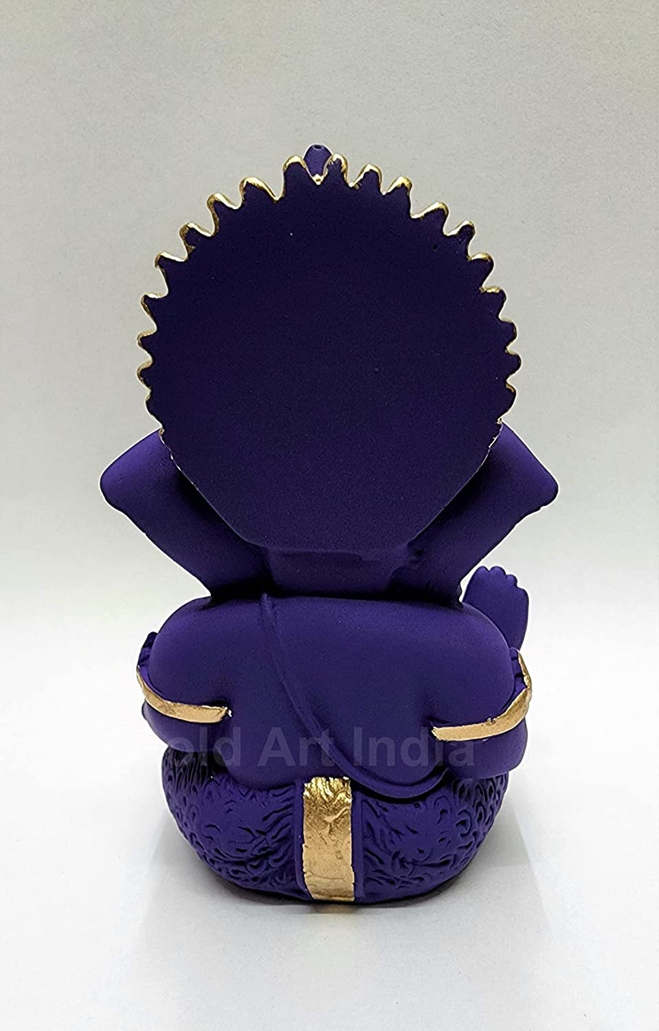 Gold Art India Beautiful Terracotta Ganesha in Violet - A Festive and Auspicious Addition to Your Home or Car(MukutVioletTerra)