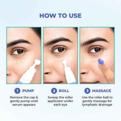 Conscious Chemist® Retinol Peptide Under Eye Cream With Soothing Massage Roller | Under Eye Roll On For Dark Circles, Fine Lines & Puffy Eyes | For Women & Men | 15 ml