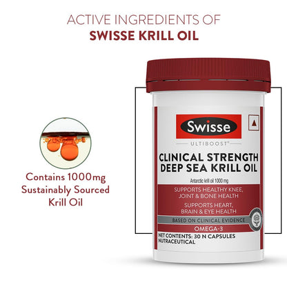 Zephivo Swisse Antarctic Krill Oil - 1000mg Krill Oil In Each Capsule, Manufactured In Australia - Supports Healthy Heart & Joint Health with Astaxanthin & Phospholipids (30 Capsule)
