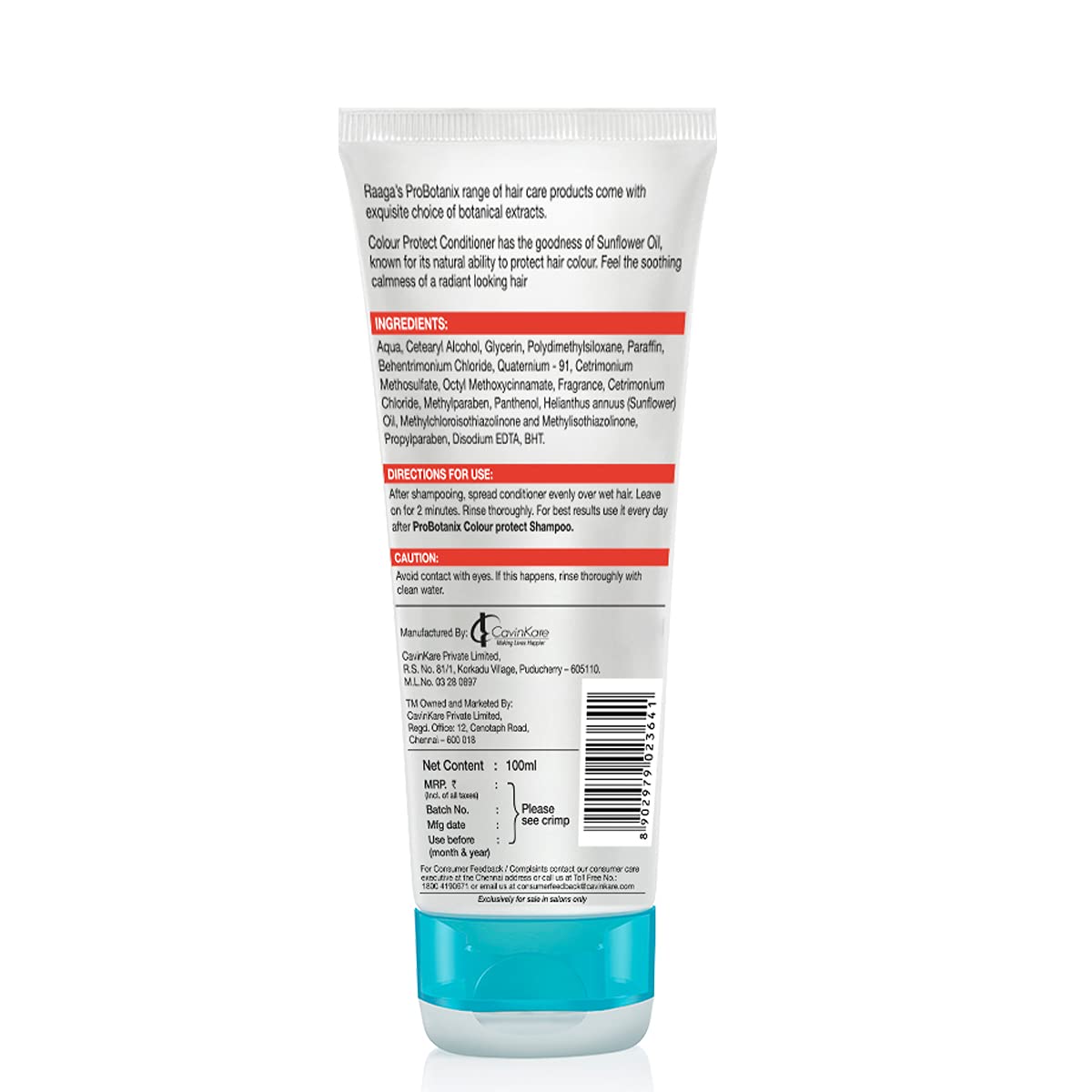 Back label of a hair care product with text and ingredients on a white background