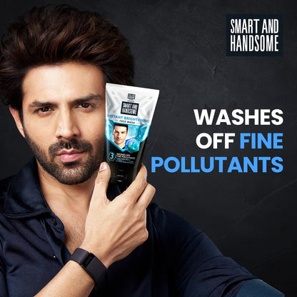 Smart And Handsome Instant Brightening Face Wash |Washes off Fine Pollutants*|Fades Dark Spots | Oil-Free Look, Instantly | Power of Niacinamide and Menthol | 150g