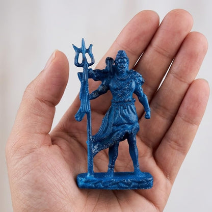 Shivji Idol for Car Dashboard, Home Temple & Office Desk | Compact Resin Mahadev Murti for Puja Room, Table Decor & Spiritual Gift | Small Lord Shiva Statue (Lord Shiva Statue with Trishul)